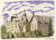 Marburger SchloÃ - Thomas Beschorner - Bleistift-Farbstift-Aquarell auf Papier - Stadtansichten - Impressionismus
