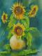 Sonnenblumen -  Heike - Aquarell auf Papier - Blumen-Sonnenblumen - 