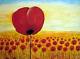 mohnblumen -  harwe - Acryl auf Leinwand - Blumen-Mohn - 