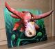 3D Cow Orchid - Felix Fratila - Acryl auf Leinwand-Pappe - Blumen - Surrealismus