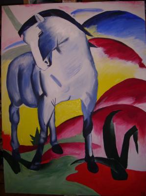 Blaues Pferd - angelehnt an Franz Marc - Christin Dahms - Array auf Array - Array - Array