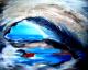 die blaue Lagune - Ulrike SallÃ³s-Sohns - Acryl auf Leinwand-Papier - Abstrakt - Abstrakt