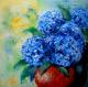 blaue Hortensien - Ulrike SallÃ³s-Sohns -  auf  - Blumen-Stillleben - Expressionismus-Klassisch