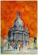 Dresdner Frauenkirche (2008) - Werner Meier - Aquarell auf Papier - Stadtansichten - 