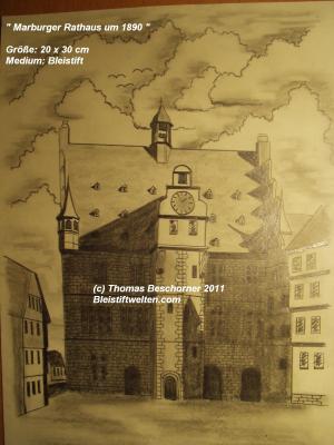 Marburg um 1870 Rathaus - Thomas Beschorner - Array auf Array - Array - Array