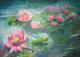 SEEROSEN - Edith Rita Neumeier - Acryl auf Leinwand - Rosen-See-Stillleben - 