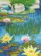 Seerosenteich - Egon Rathke - Aquarell auf  - Fantastisch-Kultur-Blumen-Wasser - 