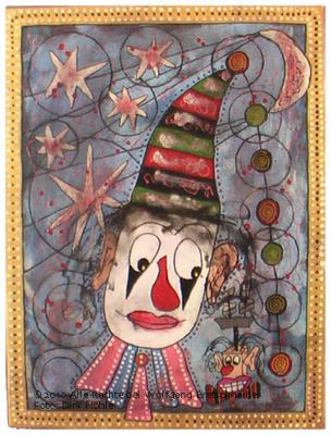 Blauer Clown (Acryl on Canvas; 36x48) - Wolfgang Bretschneider - Array auf Array - Array - Array