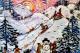 ---Schlitten fahren und Schneemann bauen - Dagmar Richter - Acryl auf Karton - Schnee-Weihnachten - 