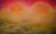 Doppelter Sonnenuntergang - C Cllaus - Aquarell auf  - Abstrakt-Landschaft-Sonnenuntergang - 