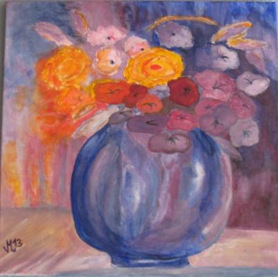 Blumen in blauer Vase - Brigitte van Münster - Array auf Array - Array - Array