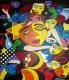 Menschen-Masken - Monika Allenbach - Acryl auf Leinwand -  - 