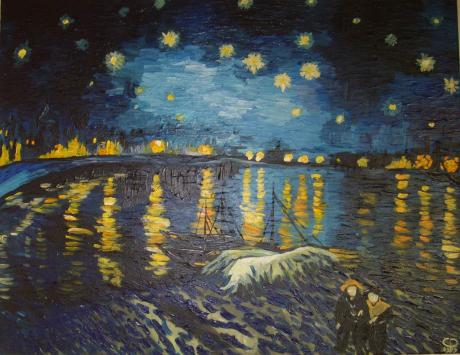 Sternennacht über der Rhône nach Vincent van Gogh  - Christin Dahms - Array auf Array - Array - Array