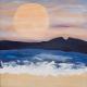 Abends am Strand - Martina Heyd-Jilg -  auf Leinwand - Mystik-Berge-Meer-Abend - 