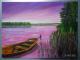 Abendstimmung am See - Sandra Sobota - Acryl auf Leinwand - See-Abend - 