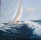 Segelpartie - Dagmar Kielau - Acryl-Tempera auf Leinwand-Nessel - Meer-Wolken-Sturm - 