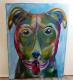 ---Hund ganz bunt  - ulrike beckmann - Ãl auf  - Abstrakt-Fantastisch-Hunde - Abstrakt-PopArt