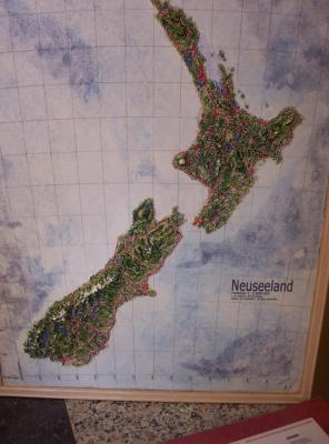 ---Geografisches Reliefbild-Unikat \ Neuseeland  - Ottmar Gebhardt - Array auf  - Array - 