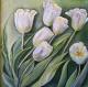 Weisse Tulpen - Rebekka KÃ¤nel - Ãl auf Leinwand - Blumen - 